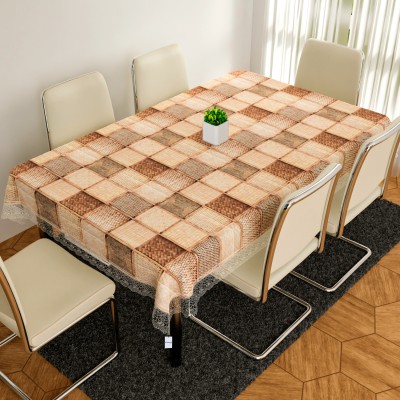 HOMESTIC Self Design 6 Seater Table Cover(Brown, PVC)