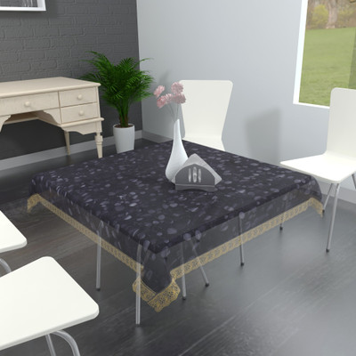 MONKDECOR Solid 2 Seater Table Cover(Transparent, PVC)