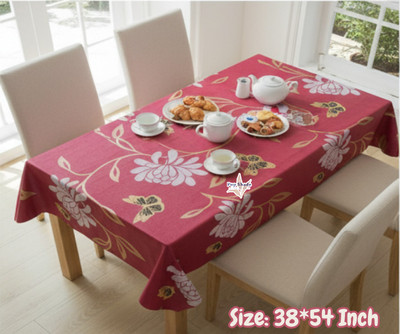 Pop Shade Printed 2 Seater Table Cover(Red Butterfly Design, Without Laces Design, PVC)