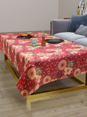 Dakshya Industries Checkered 4 Seater Table Cover(Maroon, PVC)