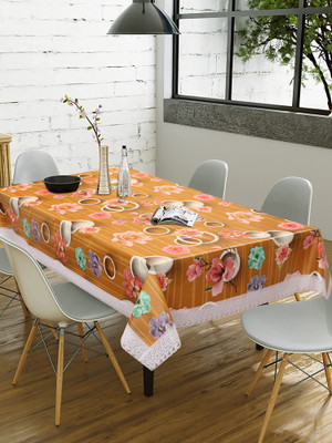 Flipkart SmartBuy Printed 6 Seater Table Cover(Orange, PVC)