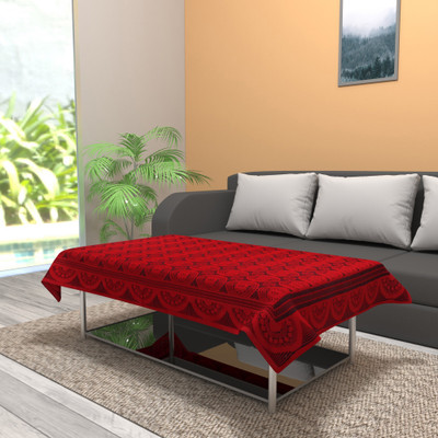 CASA FURNISHING Polyester 2 Seater Floral Table Cover(Red)