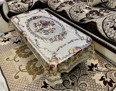 VHH PVC 4 Seater Solid Table Cover(Gold Brown)
