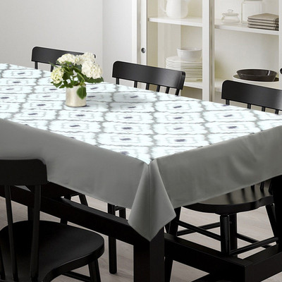 Dekor World Cotton 4 Seater Printed Table Cover(Grey)