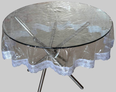 WiseHome Solid 6 Seater Table Cover(White, PVC)