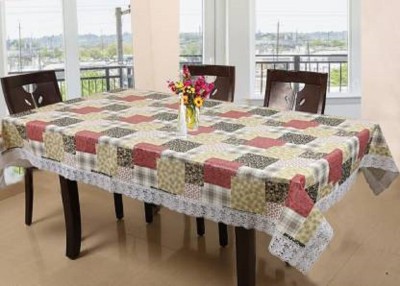 WIN WORLD Floral 4 Seater Table Cover(Multicolor, PVC)