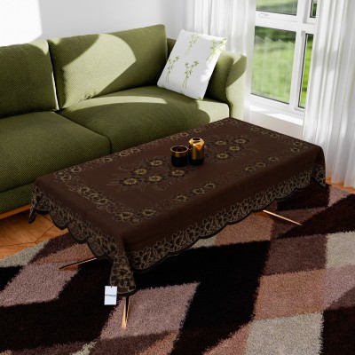 HOMESTIC Self Design 4 Seater Table Cover(Brown, Cotton)