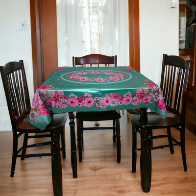 Mopak Décor Printed 4 Seater Table Cover(Green, Polyester)