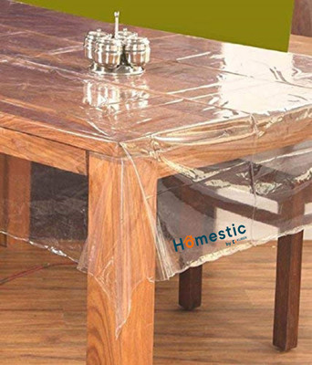 HOMESTIC Self Design 4 Seater Table Cover(White, PVC)