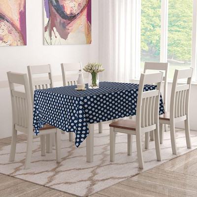 Star Weaves Printed 8 Seater Table Cover(Blue, White, Polyester)