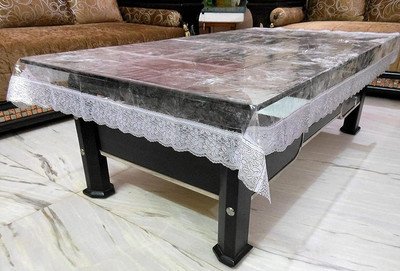 SHAVIN Solid 4 Seater Table Cover(Silver, PVC)