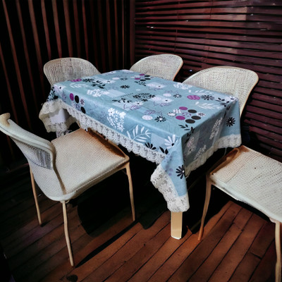 Mopak Decor Embroidered 6 Seater Table Cover(Green, Polyester)