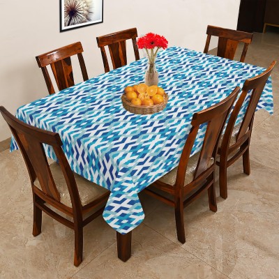 OASIS Ikat 6 Seater Table Cover(Blue, Cotton)