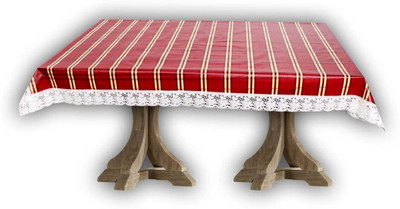 Bharta Retail PVC 4 Seater Printed Table Cover(Maroon)