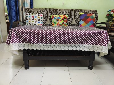 ZITIN Polka, Printed 2 Seater Table Cover(Pink, PVC)