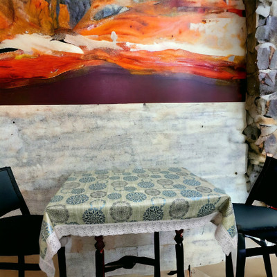 Mopak Decor Printed 6 Seater Table Cover(Green, Polyester)