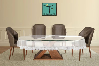 The Furnishing Tree Self Design 6 Seater Table Cover(Transparent, PVC)