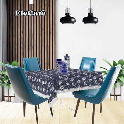 EleCare PVC, Plastic 4 Seater Printed Table Cover(Grey Dinning Table Cover)