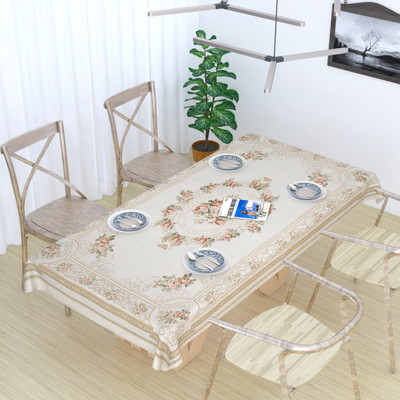 MONKDECOR Floral 8 Seater Table Cover(Panel Design-8, Cotton)