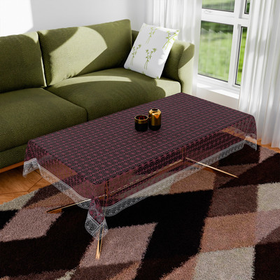 KUBER INDUSTRIES Geometric 4 Seater Table Cover(Brown, PVC)