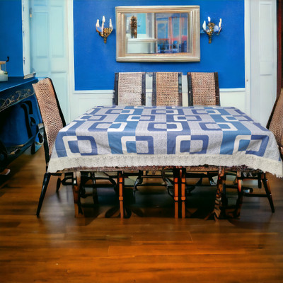 Mopak Decor Printed 6 Seater Table Cover(Blue, Polyester)