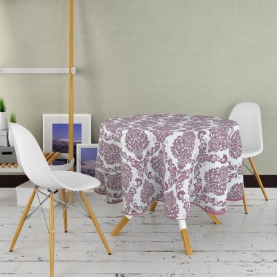 Texstylers Damask 4 Seater Table Cover(Pink Abstract, Cotton)