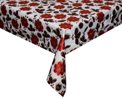 Fabrious Floral 2 Seater Table Cover(White, Red, Polyester)