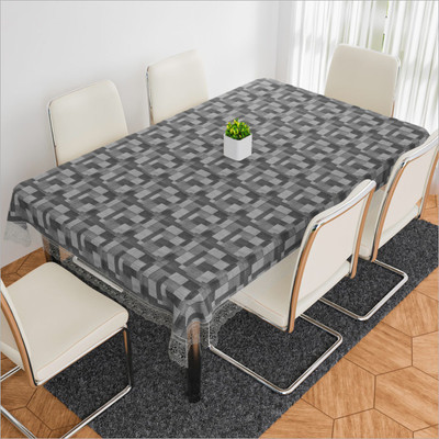 KUBER INDUSTRIES Self Design 6 Seater Table Cover(Gray, PVC)