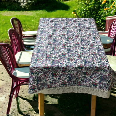Mopak Decor Printed 2 Seater Table Cover(Blue, Polyester)