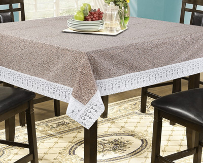 The Furnishing Tree Self Design 4 Seater Table Cover(Brown, PVC)