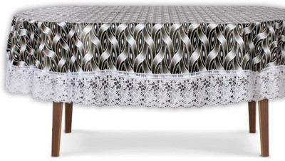 Bharta Retail Printed 6 Seater Table Cover(Grey, PVC)