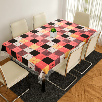 KUBER INDUSTRIES Self Design 6 Seater Table Cover(Multicolor, PVC)