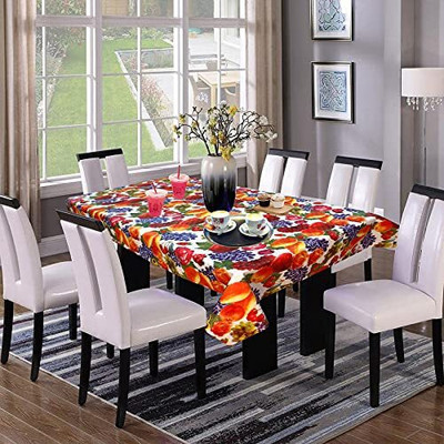 DPA Collection Abstract 6 Seater Table Cover(Red, PVC)