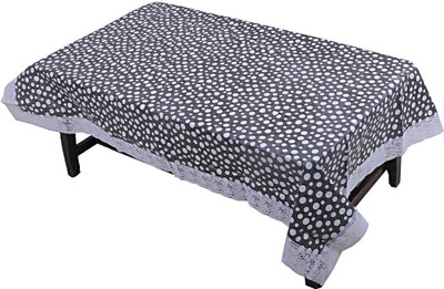 BHARAT RETAIL INC PVC 2 Seater Printed Table Cover(Black)