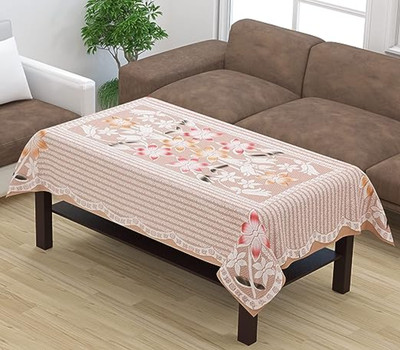 CASA FURNISHING Polyester 4 Seater Floral Table Cover(Beige)