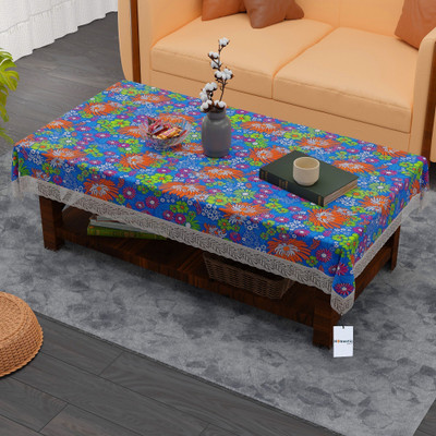 HOMESTIC PVC 4 Seater Floral Table Cover(Blue)