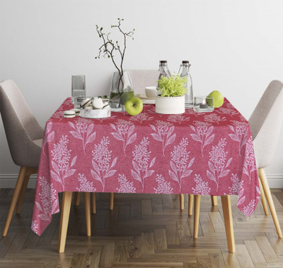 OASIS Cotton 2 Seater Floral Table Cover(Red)