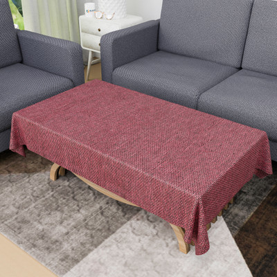KUBER INDUSTRIES Self Design 4 Seater Table Cover(Maroon, Cotton)