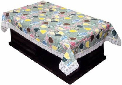 WIN WORLD PVC 6 Seater Floral Table Cover(Green)