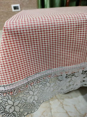 Mopak Decor Printed 2 Seater Table Cover(Red, Polyester)