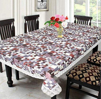 BHARAT RETAIL INC PVC 6 Seater Printed Table Cover(Grey)