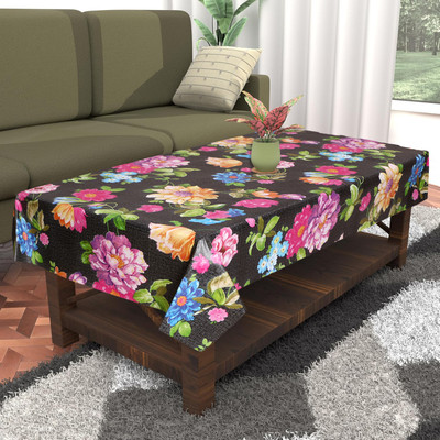DPA Collection Printed 4 Seater Table Cover(Black, PVC)