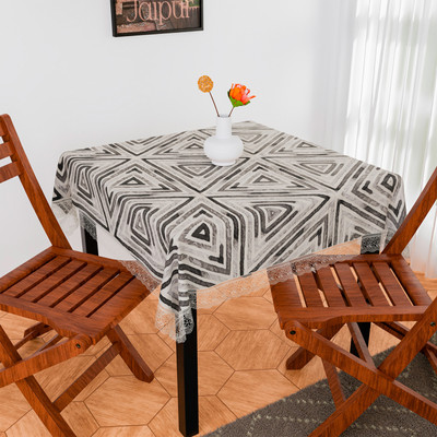 KUBER INDUSTRIES Self Design 4 Seater Table Cover(Gray, PVC)