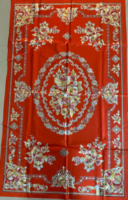 SHRI MAHAVIR IMPEX Floral 4 Seater Table Cover(Red, Polyester)