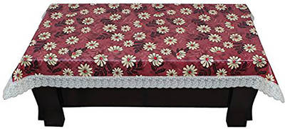 DPA Collection Printed 4 Seater Table Cover(Maroon, PVC)