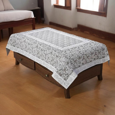 Shri Ganesh Handloom Self Design 4 Seater Table Cover(Silver, Cotton)