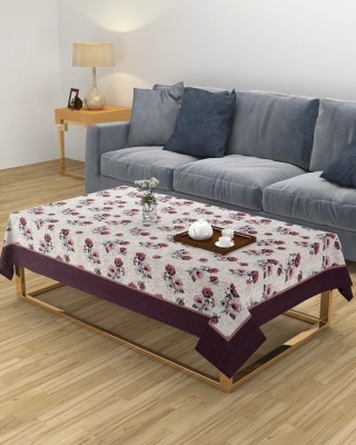 ZESTURE Floral 6 Seater Table Cover(Wine, Polyester)