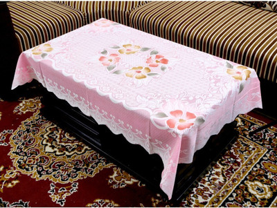 KUBER INDUSTRIES Cotton 4 Seater Printed Table Cover(Pink)