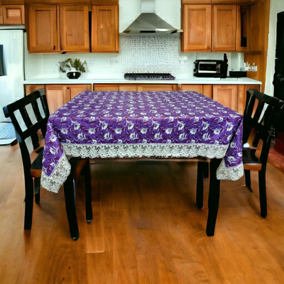 Mopak Decor Polyester 4 Seater Printed Table Cover(Purple, Pack of 2)