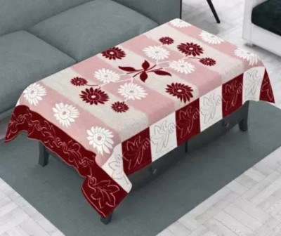 Abhsant Floral 6 Seater Table Cover(Maroon, White, Cotton)